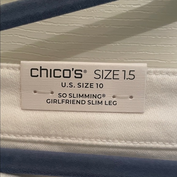 Chico's Cream Girlfriend Slim Leg Crop Pants - Picture 7 of 10
